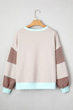 Women's Cotton Colorblock Patchwork Striped Sweatshirt | Zarnesh
