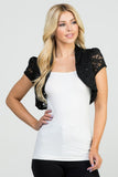 Women’s Crochet Sequin Cropped Lace Cap Sleeve Shrug | Zarnesh