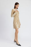 Women’s Crushed Velvet Long Sleeve Mini Suede Dress | Zarnesh
