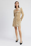 Women’s Crushed Velvet Long Sleeve Mini Suede Dress | Zarnesh