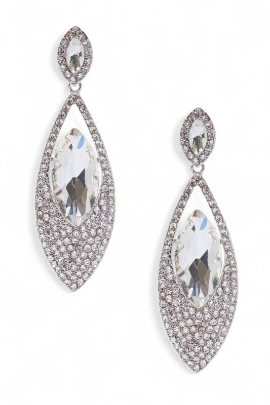 Women's Crystal Almond Drop Chandelier Earrings | Zarnesh