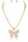 Women’s Crystal Butterfly Statement Necklace Set | Zarnesh