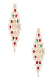 Women’s Crystal Layer Rhombus Chandelier Earrings | Zarnesh
