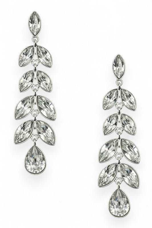 Women's Crystal Leaf Drop Earrings | Zarnesh