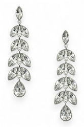 Women's Crystal Leaf Drop Earrings | Zarnesh