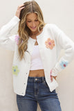 Women Cute Flower Pattern Button-Up Cardigan | Zarnesh