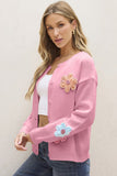 Women Cute Flower Pattern Button-Up Cardigan | Zarnesh