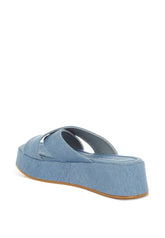 Women's Denim Flatform Slip Ons | Zarnesh