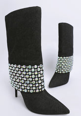 Women’s Diamante Studded Stiletto Heel Boots | Zarnesh