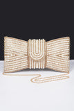 Women's Elegant Pearl Studded Bow Tie Evening Clutch Bag | Zarnesh