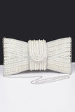 Women's Elegant Pearl Studded Bow Tie Evening Clutch Bag | Zarnesh