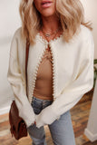 Women’s Embellished Pearl Open-Front Cardigan | Zarnesh