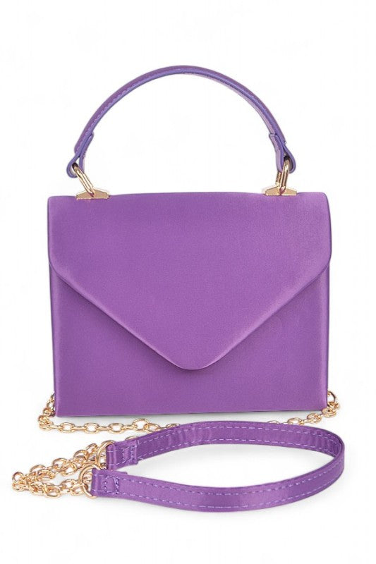 Women's Envelope Style Satin Crossbody Top Handle Bag | Zarnesh