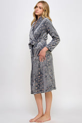 Women’s Estelle Plush Belted Star Print Bathrobe | Zarnesh