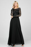 Women’s Evening Lace Chiffon A-Line Maxi Dress | Zarnesh