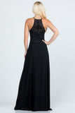 Women’s Evening Lace Gown Embellished Halter Maxi Dress | Zarnesh