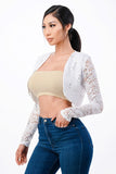 Women’s Evening Lace Long Sleeve Cropped Bolero | Zarnesh