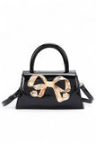 Women's Faux Leather Metal Bow Top Handle Bag | Zarnesh