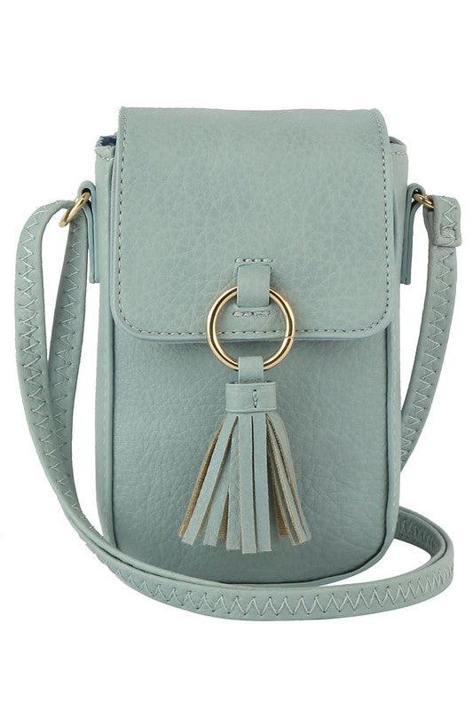 Women’s Faux Leather Tassel Ring Flap Tassel Crossbody | Zarnesh