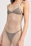 Women’s Fish Net Halter Cover-Up Maxi Lingerie Dress | Zarnesh