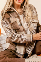 Women’s Flannel Plaid Double Flap Pocket Jackets | Zarnesh