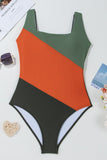 Women’s Flattering ColorBlock Padded Square Neck One-Piece Swimsuit | Zarnesh