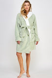 Women’s Fleece Bailey Plush Belted Hooded Robe Loungewear | Zarnesh