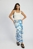 Women’s Floral Asymmetrical Mermaid Ruffle Hem Skirt | Zarnesh