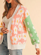 Women’s Floral Colorblock Oversized Cardigan Sweater | Zarnesh
