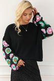 Women’s Floral Crochet Bell Sleeve Loose Pullover Sweater | Zarnesh