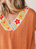 Women’s Floral Crochet Knit Trim Textured Loungewear Set | Zarnesh