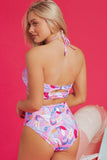 Women’s Floral Halter Neck Top High Waist Bikini Set | Zarnesh
