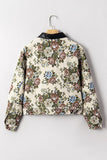 Women’s Floral Contrast Print Zip Up Tapestry Collared Jacket | Zarnesh