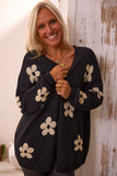 Women's Floral Print Knitted Open Front Cardigan | Zarnesh