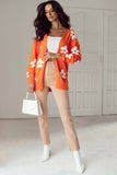 Women's Floral Print Knitted Open Front Cardigan | Zarnesh