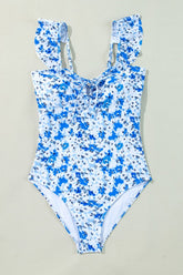 Women’s Floral Ruffled Strap One-Piece Swimsuit | Zarnesh