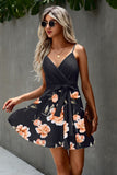 Women’s Floral Spaghetti Strap Tie Waist Cami Sundress | Zarnesh