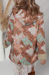 Women’s Floral Warmth Sherpa Lined Hooded Jacket | Zarnesh