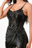Women’s Formal Sequin Lace Satin Maxi Dress | Zarnesh