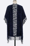 Women's Fringe Cozy Knitted Cardigan Kimono Wrap | Zarnesh