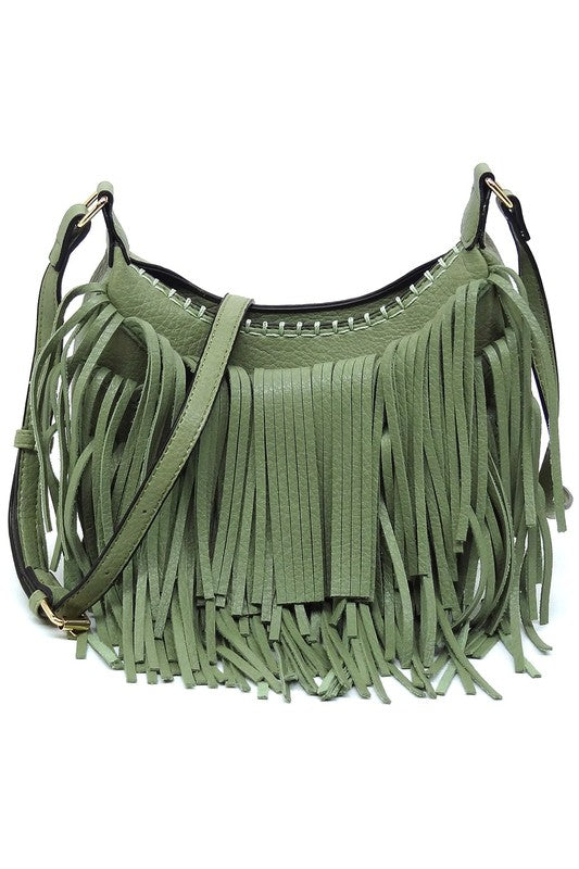 Women's Fringe Hobo Crossbody Bag | Zarnesh