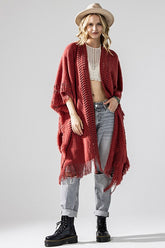 Women’s Fringe Ruana Style Shawl Cardigan | Zarnesh