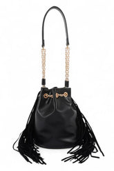 Women's Fringed Accent Boho Bucket Bag | Zarnesh