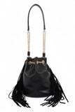 Women's Fringed Accent Boho Bucket Bag | Zarnesh