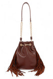 Women's Fringed Accent Boho Bucket Bag | Zarnesh