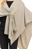 Women's Front Tie Knitted Shawl Wrap Poncho | Zarnesh