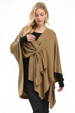 Women's Front Tie Knitted Shawl Wrap Poncho | Zarnesh