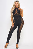 Women’s Gemma Fishnet Rhinestone Lace Bodystocking | Zarnesh