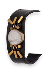 Women's Genuine Druzy Leather Cuff | Zarnesh
