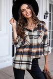 Women’s Geometric Plaid Button Down Shacket Shirt | Zarnesh